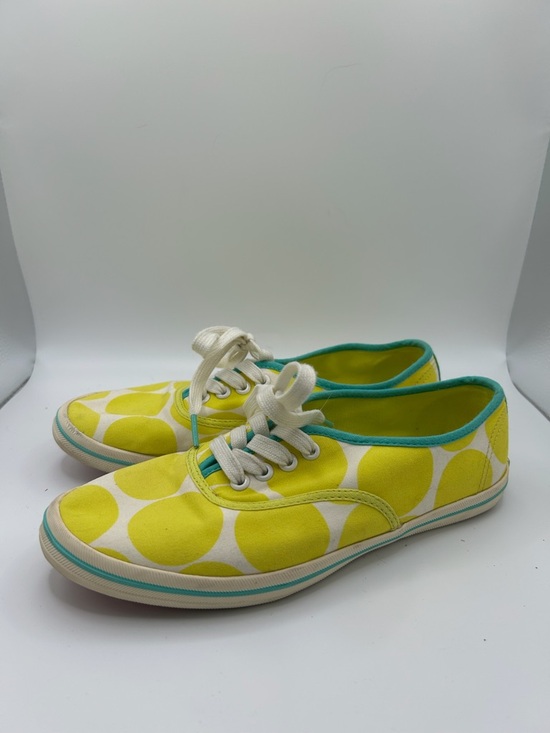 Shoes - Boden Yellow Polka Dot Canvas Sneakers Teal Trim Women’s‎ Size 37 EU / US 6